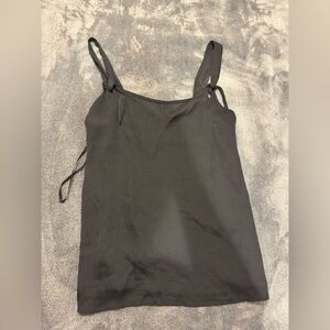 Black Sleeveless Top with Tie Straps